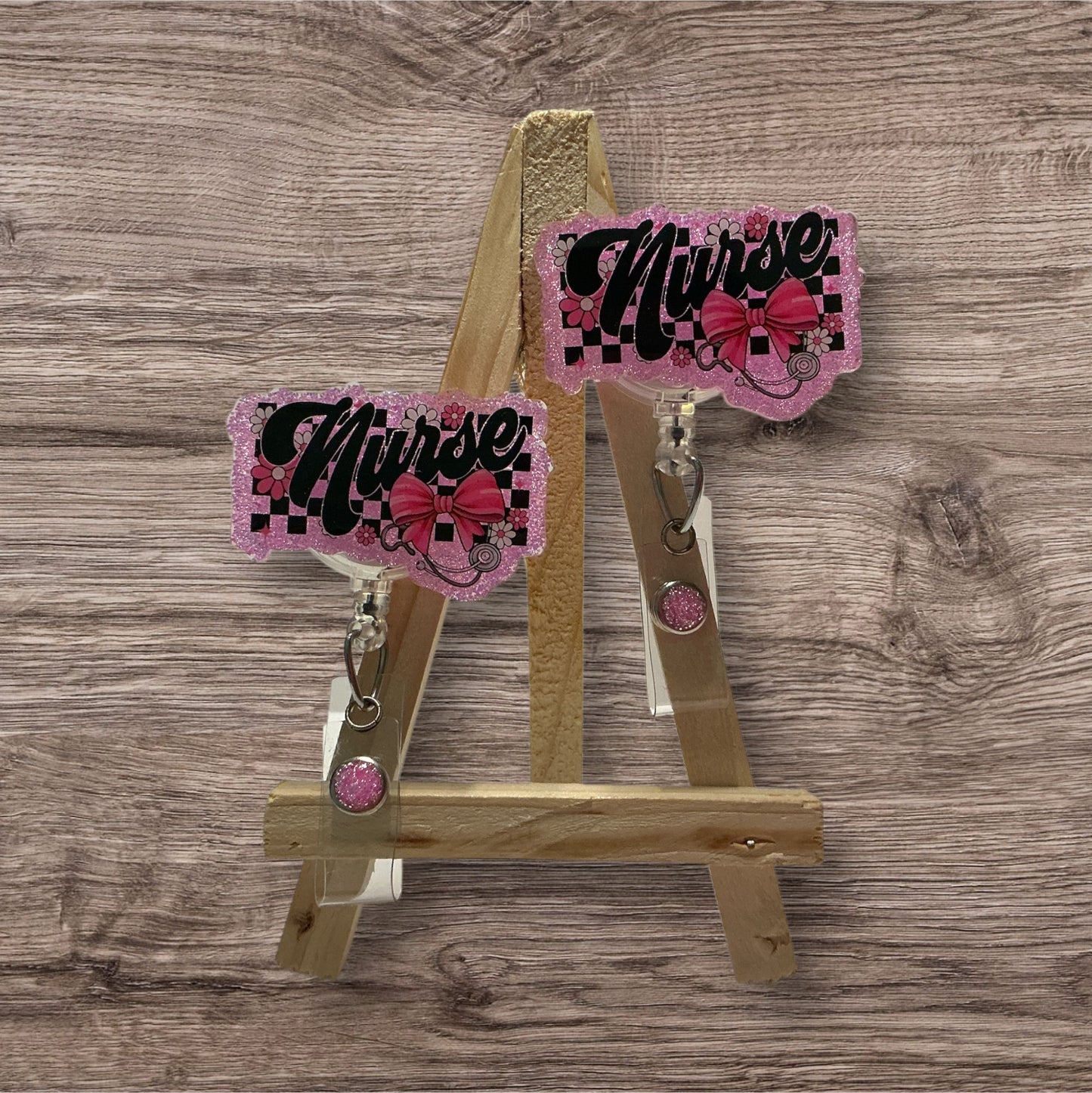 Nurse with Checkered Background Bagde Reel