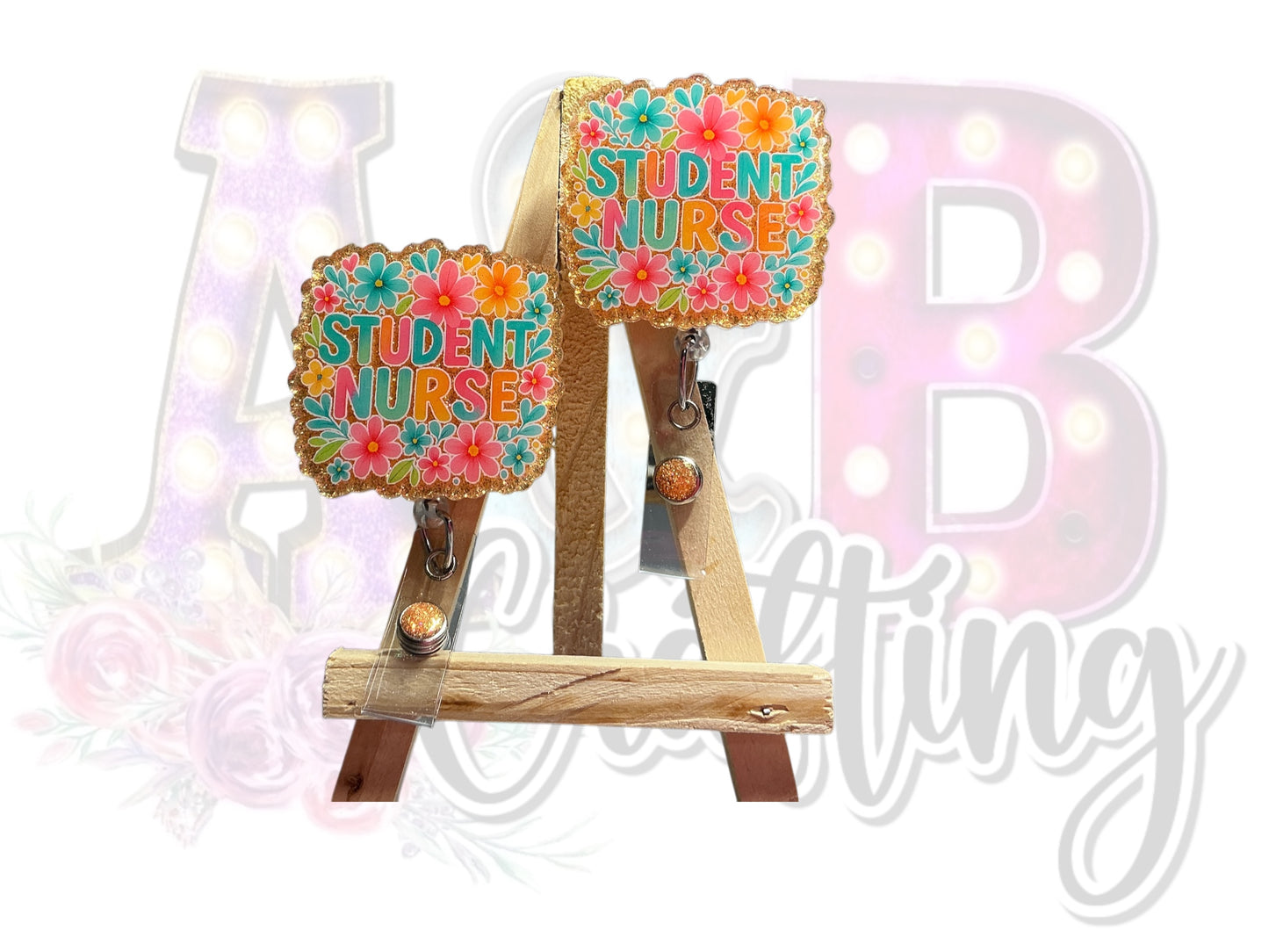 Floral Nursing Student Badge Reel