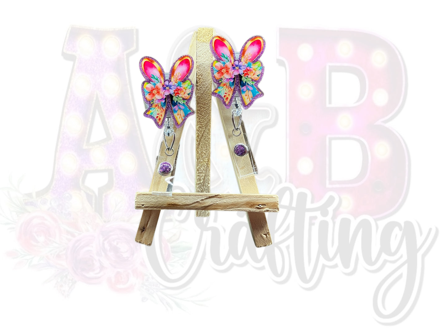 Floral Bunny Ears Badge Reels