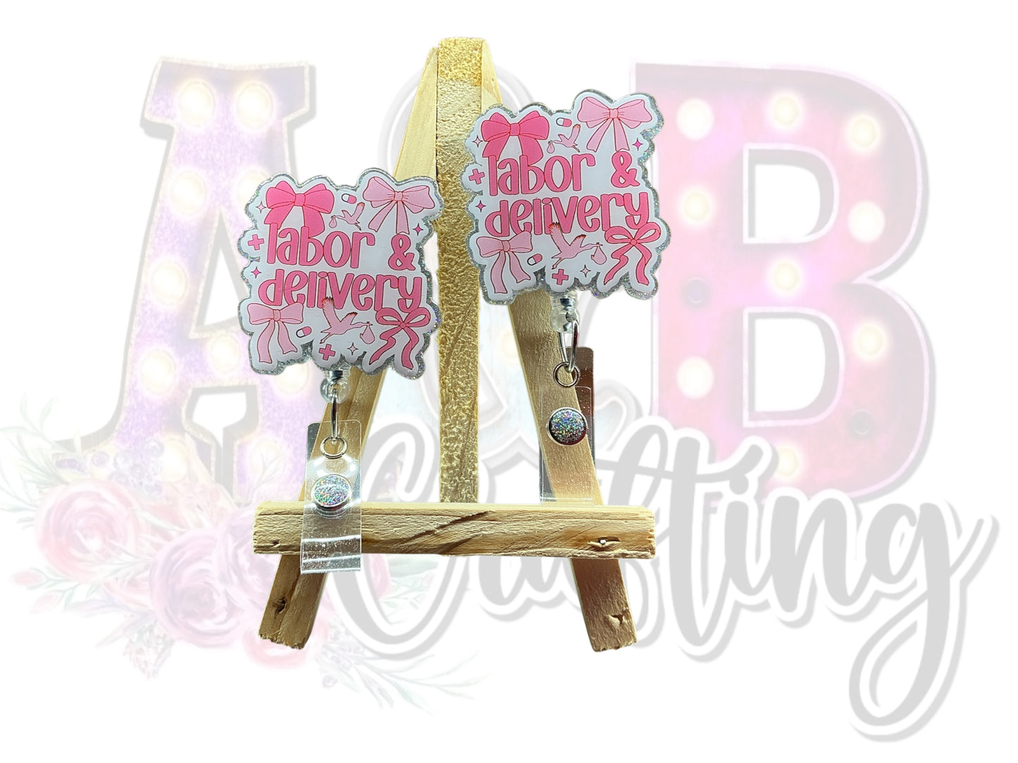 Labor and Delivery Bows Badge Reel