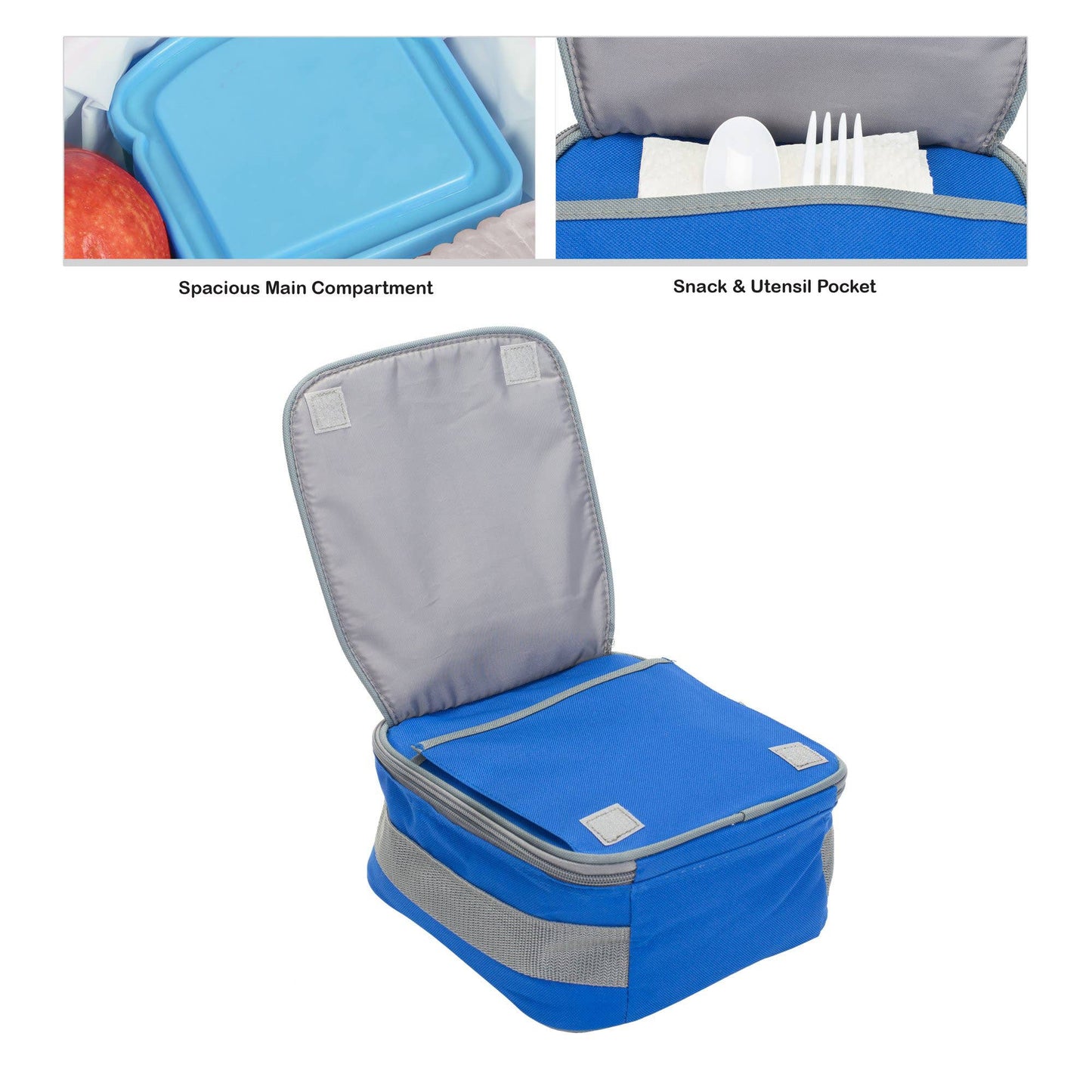 Cobalt Blue & Gray Lunchbag