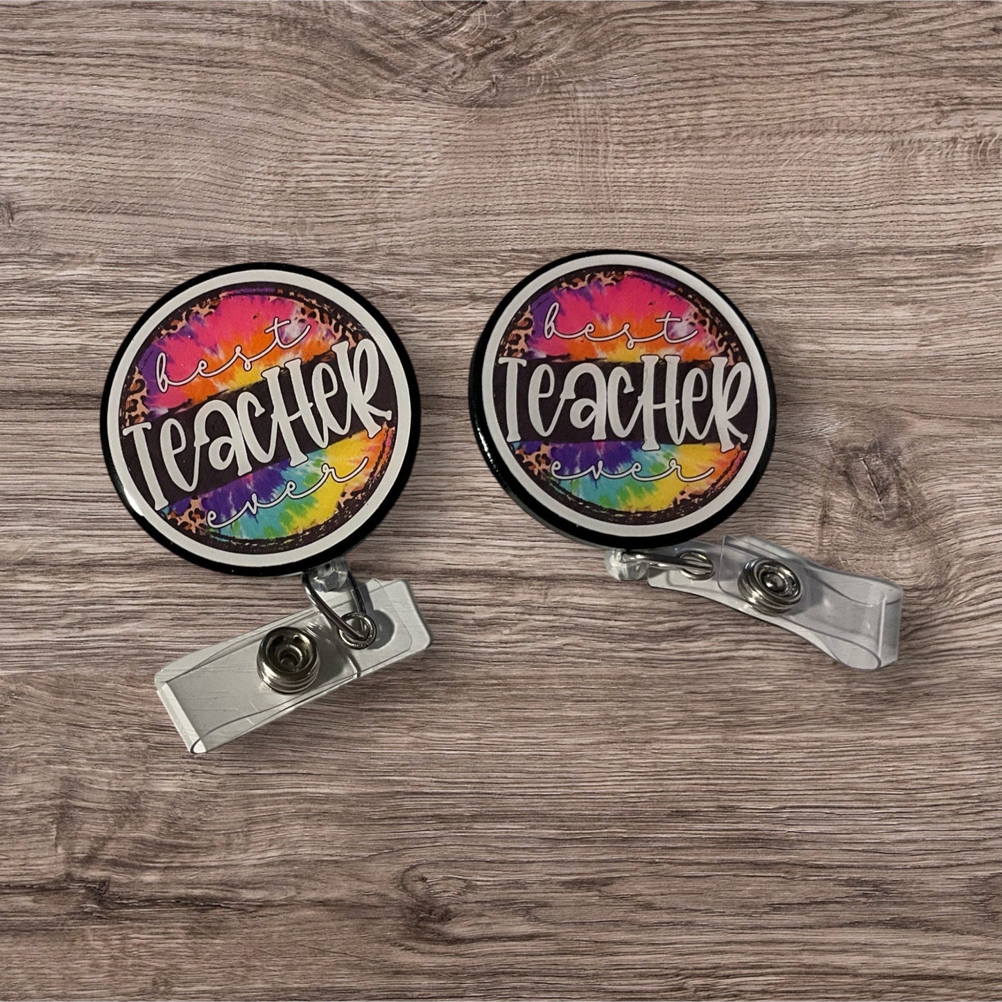 Tye Dyed Teacher Badge Reel
