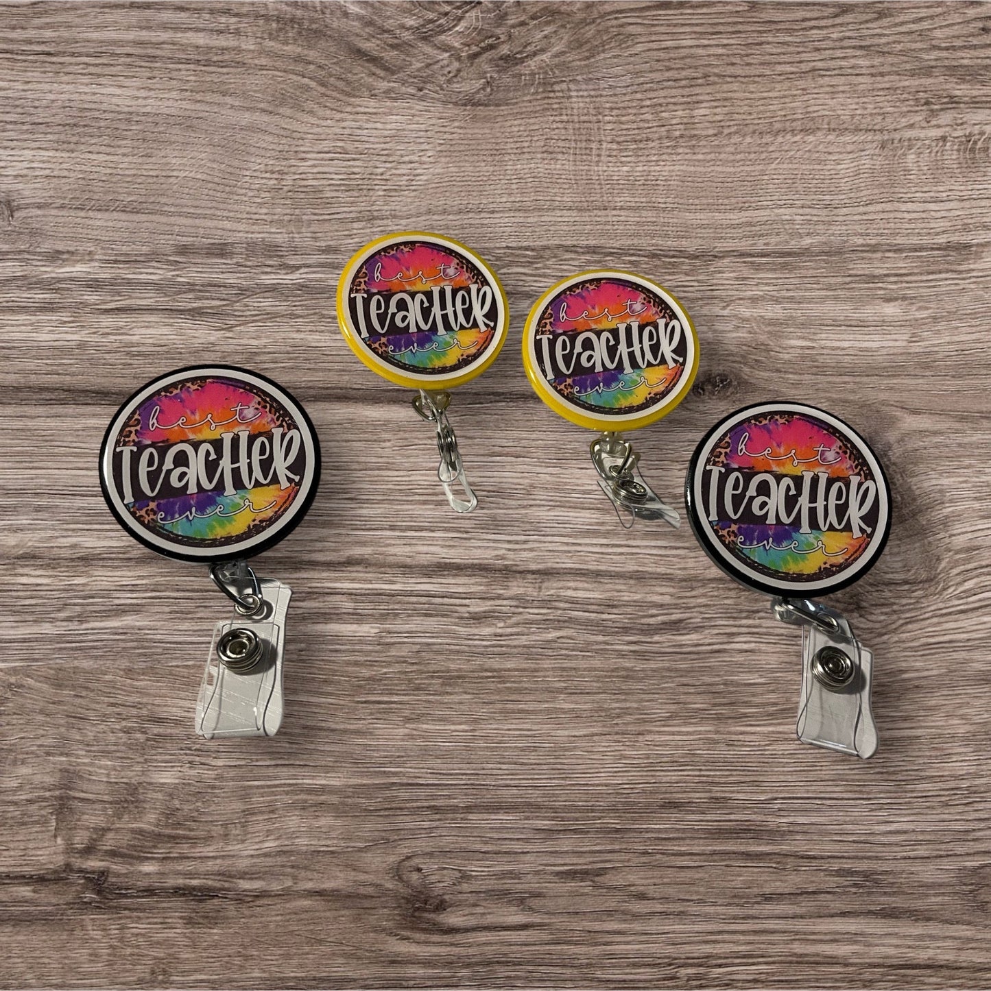 Tye Dyed Teacher Badge Reel