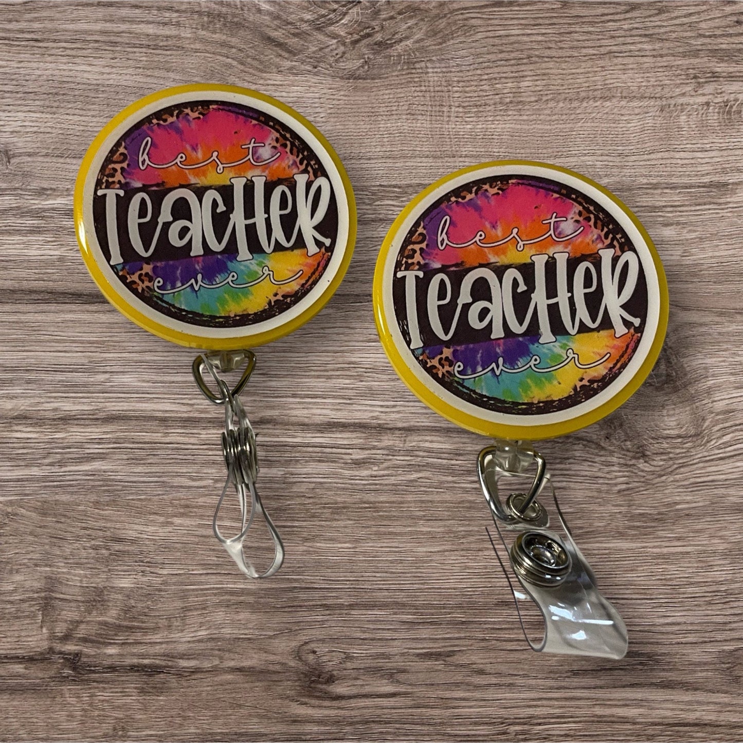 Tye Dyed Teacher Badge Reel