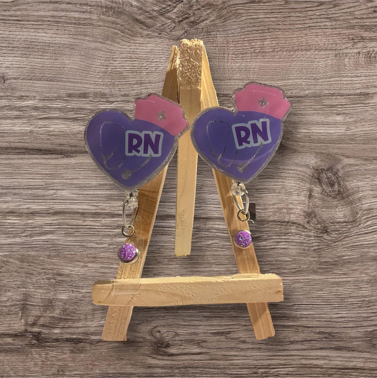 Nurse Heart Shape with hat Badge Reel