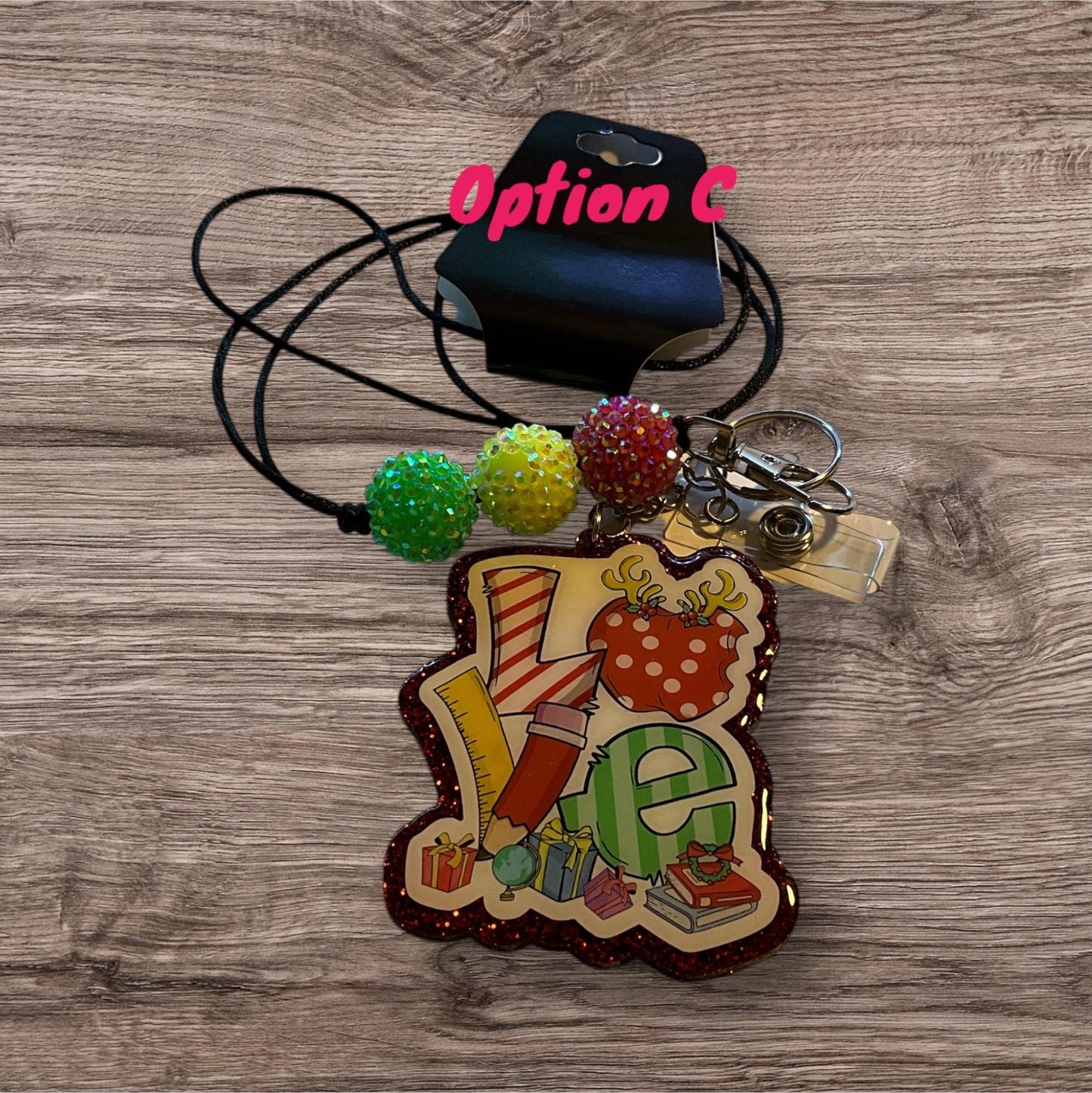 Love Teacher Christmas Lanyard