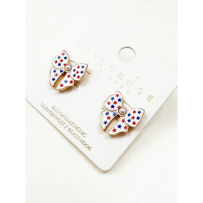 USA Theme Patriotic Bow Earring