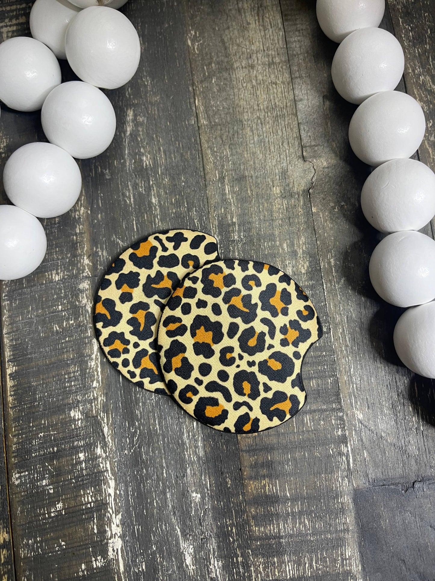 Brown Leopard Car Coasters
