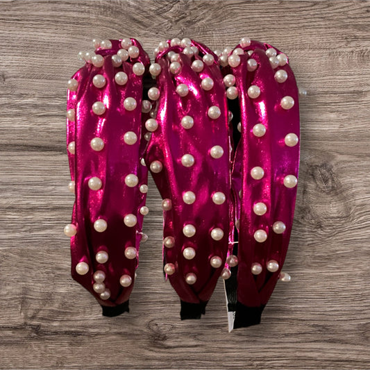 Fuchsia Pearl Headbands