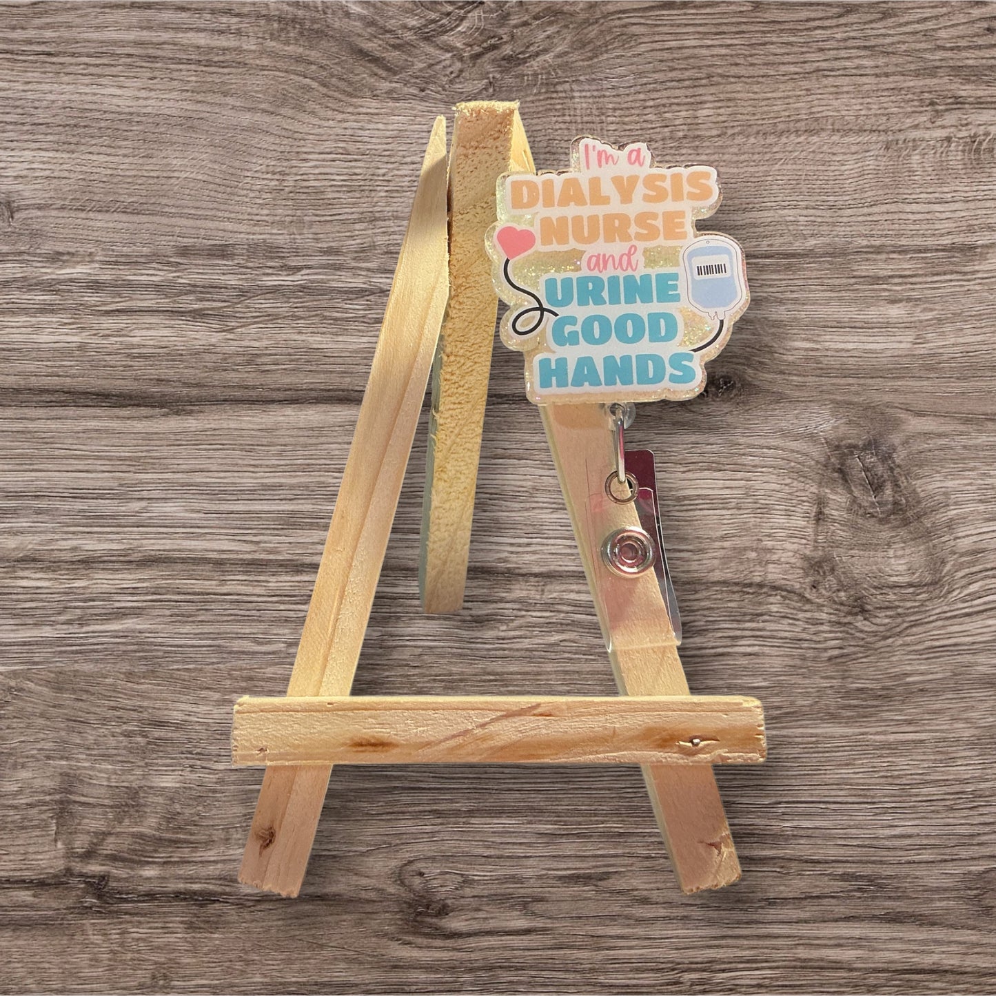 Dialysis Nurse Urine good hands Badge Reel