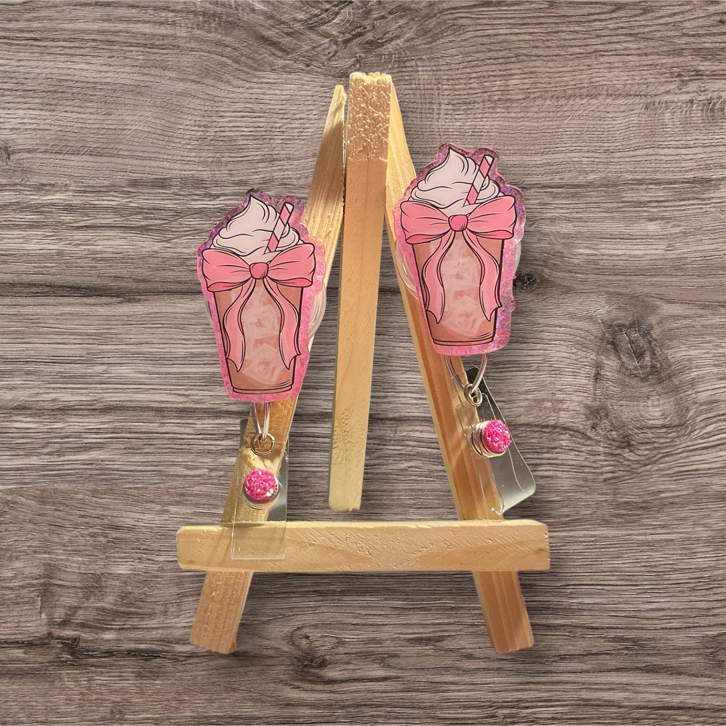 Coffee with Bow Badge Reel