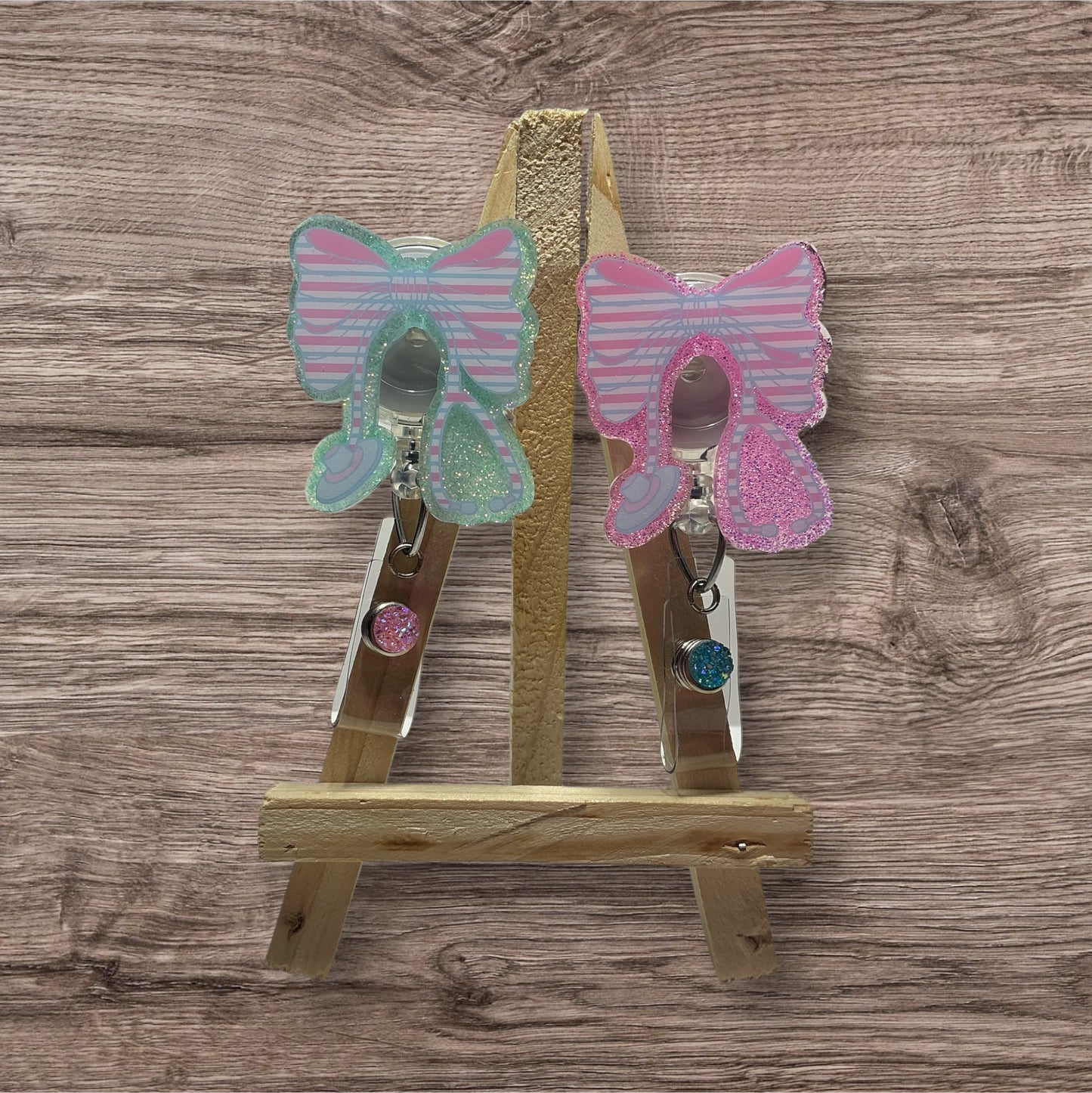 Pink and Blue Baby Blanket Badge Reel