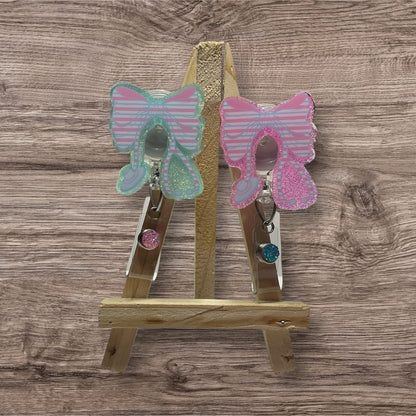 Pink and Blue Baby Blanket Badge Reel