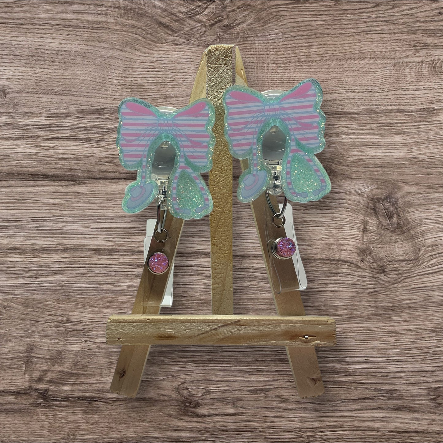 Pink and Blue Baby Blanket Badge Reel