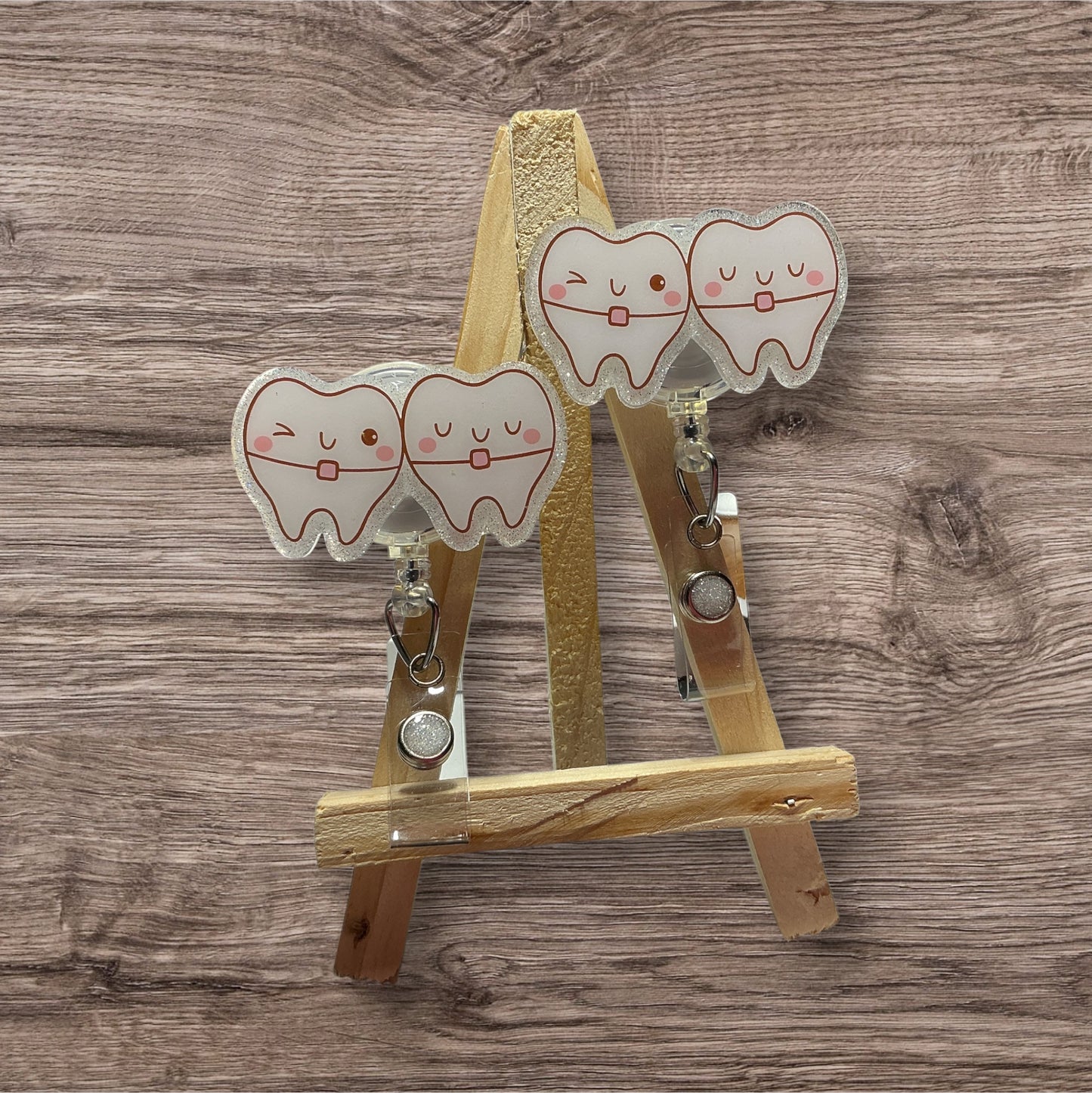 Cute Braces Teeth Badge Reel
