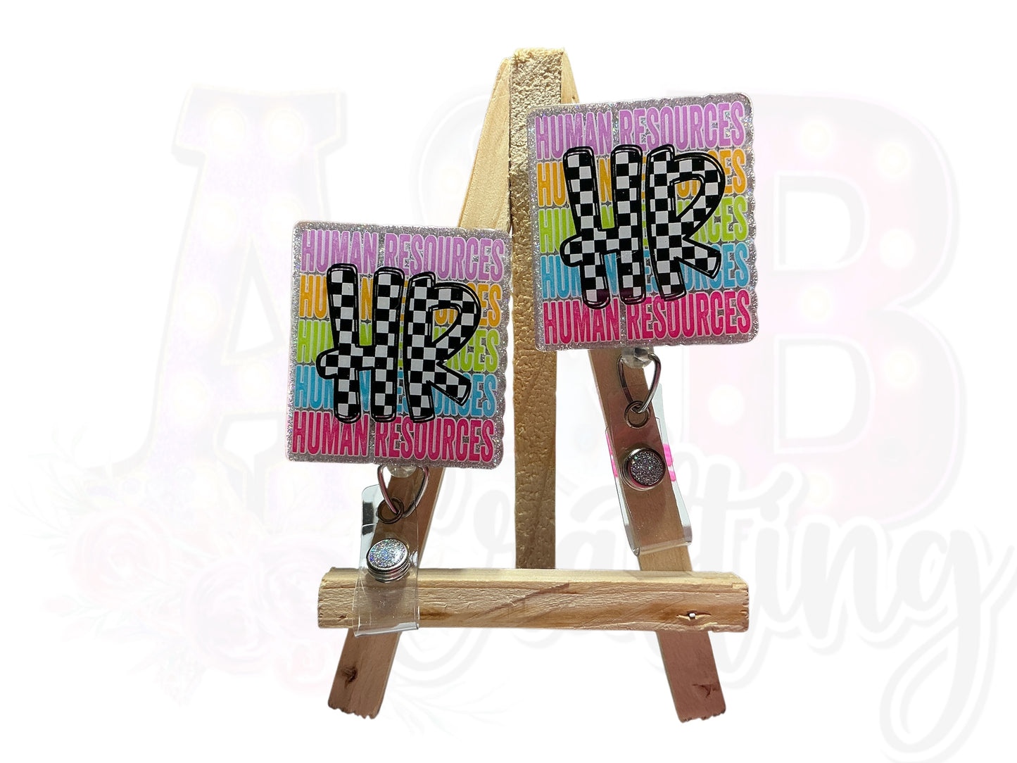 Checkered Print Medical Badge Reels