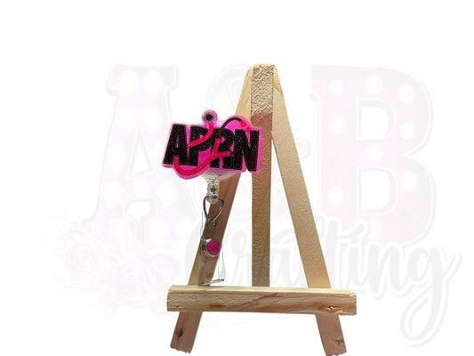 APRN Hot Pink and Black Badge Reel