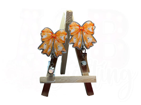 Orange Bow with Ghost Badge Reel