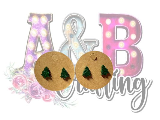 Resin Christmas Tree Earrings