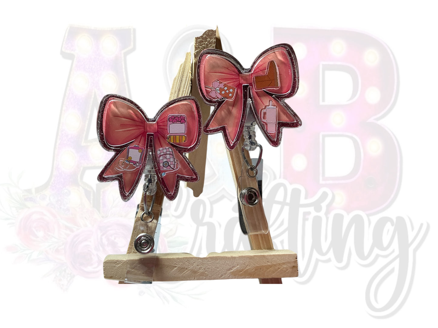 Fall Bow Dry Shaker Badge Reel