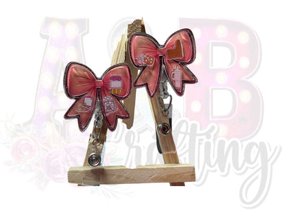 Fall Bow Dry Shaker Badge Reel