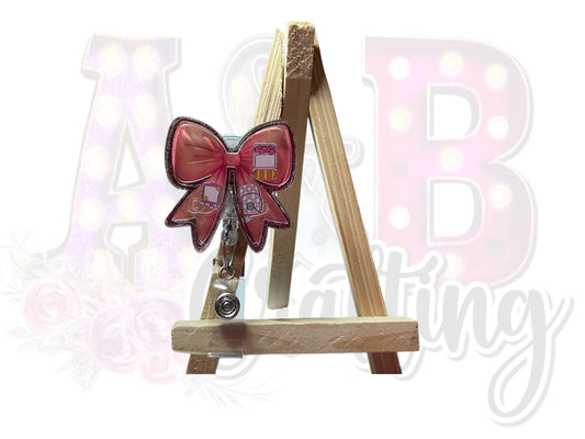 Fall Bow Dry Shaker Badge Reel