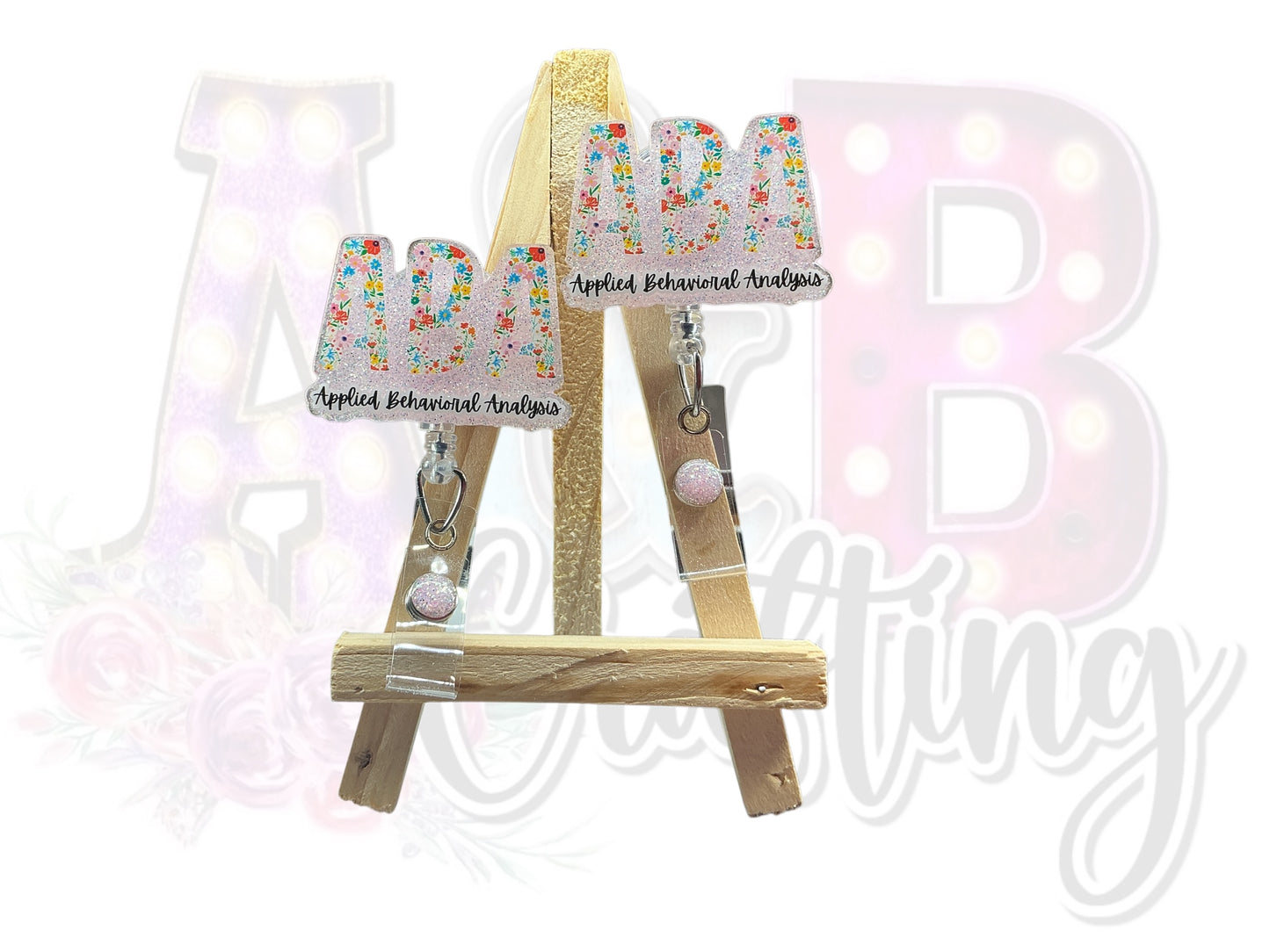 Floral ABA Badge Reel