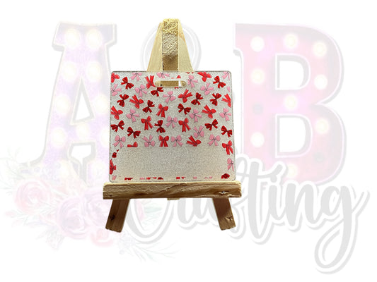 Red and Pink Bow Badge Buddy