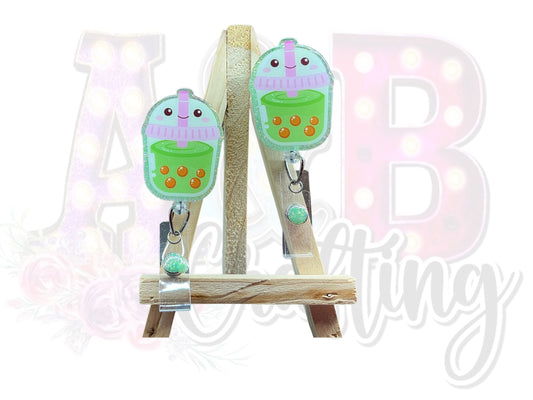 Cute Matcha Drink Badge Reel