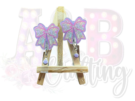 Peep Bunny theme Bow Badge Reel