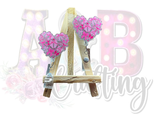 Heart Shape with Bows  Badge Reel
