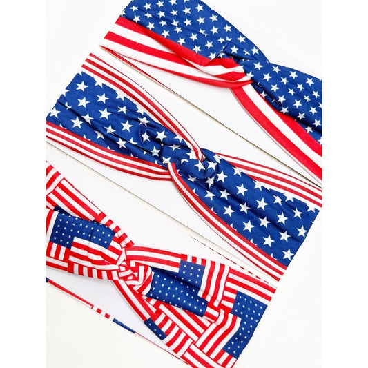 USA Flag American Patriotic Twisted  Head wrap