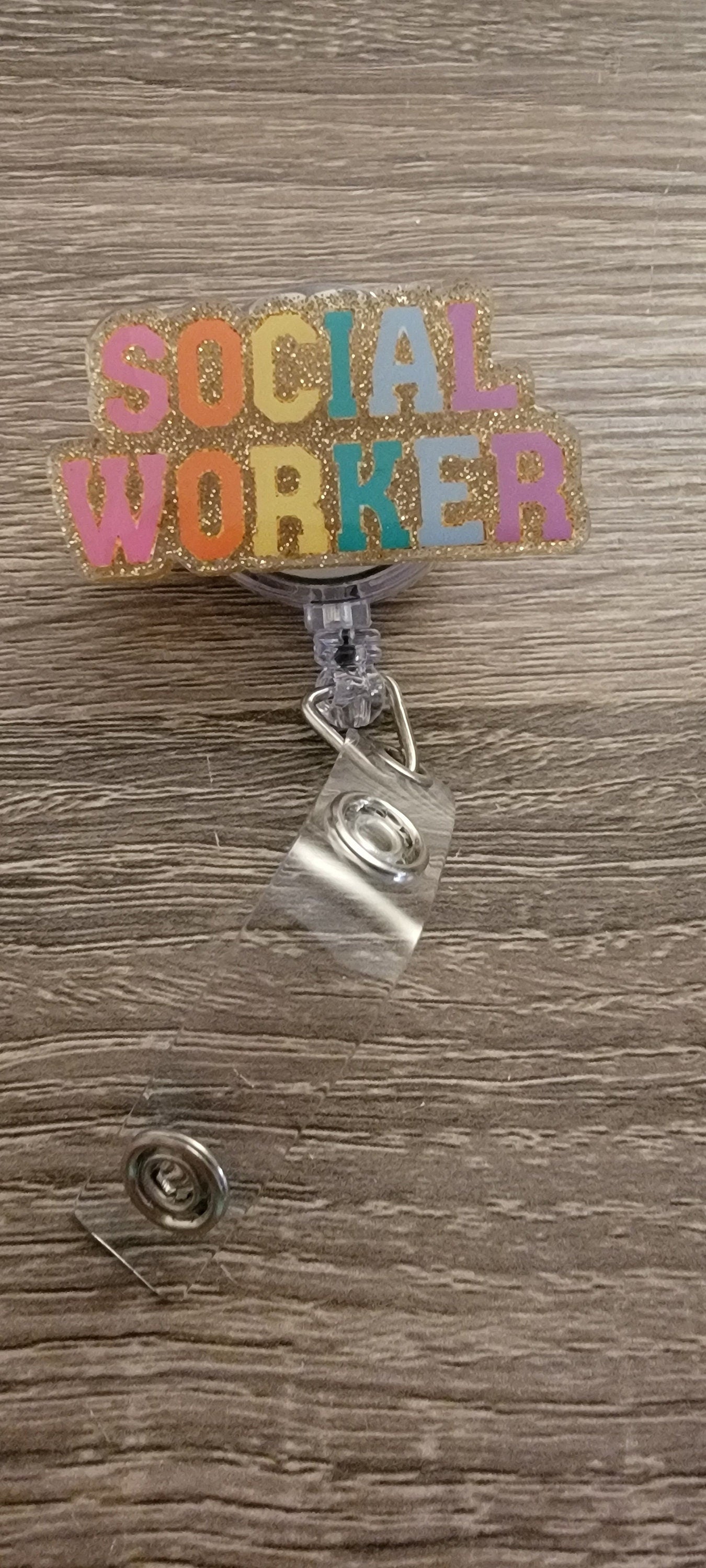 Social Worker Color Letters Badge Reel