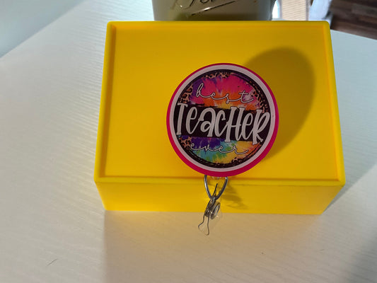 Tye Dyed Teacher Badge Reel