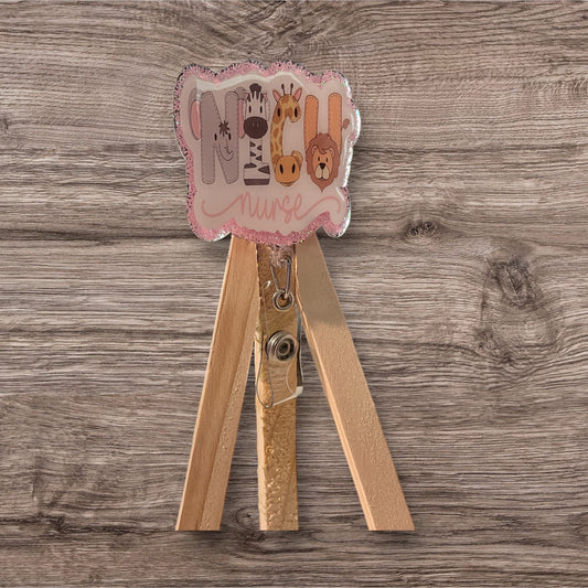 NICU Animal letters Badge Reel