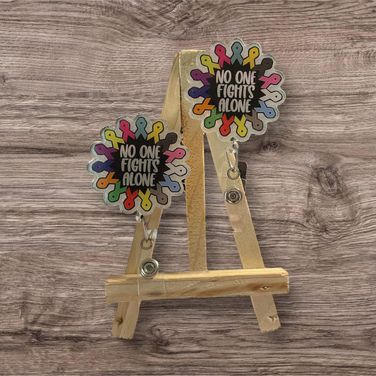 No One Fights Alone all color Ribbons Badge Reel