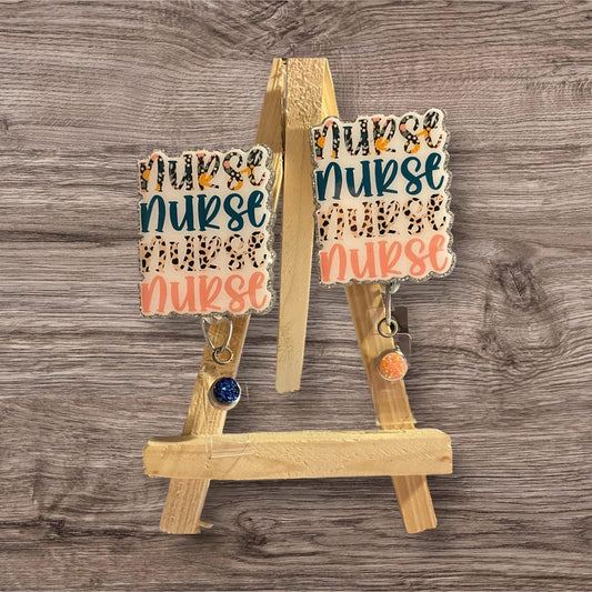 Nurse Stacked Badge Reel