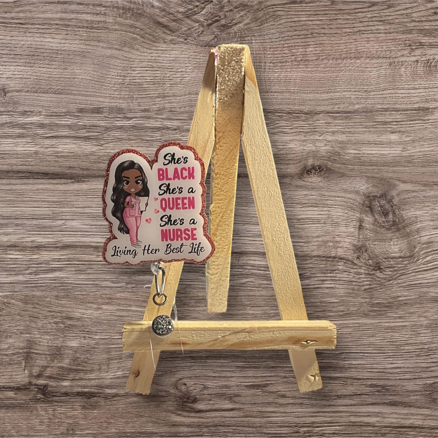 She is a Queen She is a Nurse Badge Reel