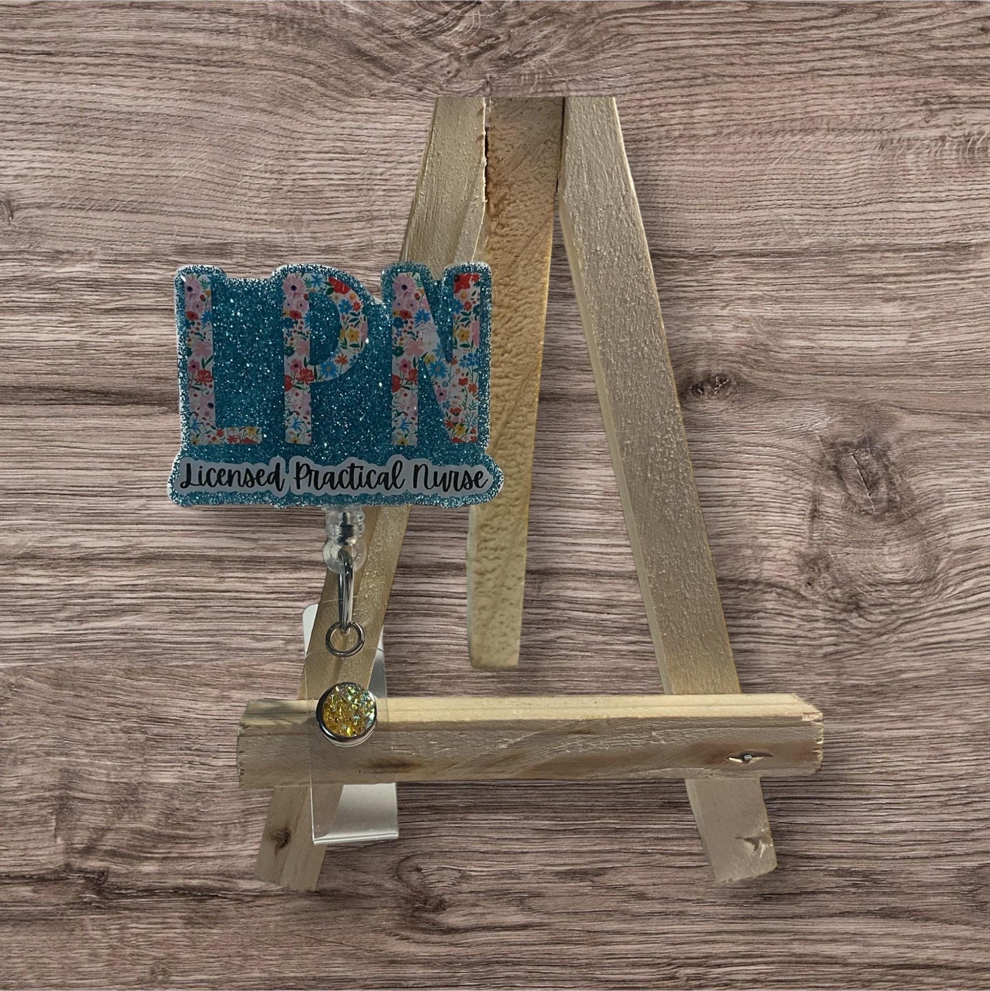 LPN Floral Letters Badge Reel