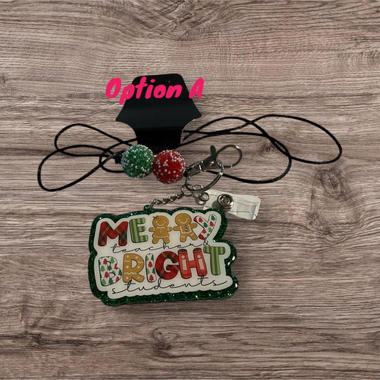 Merry Teacher Bright Students Lanyard