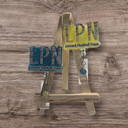 LPN Floral Letters Badge Reel