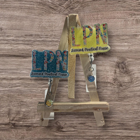 LPN Floral Letters Badge Reel