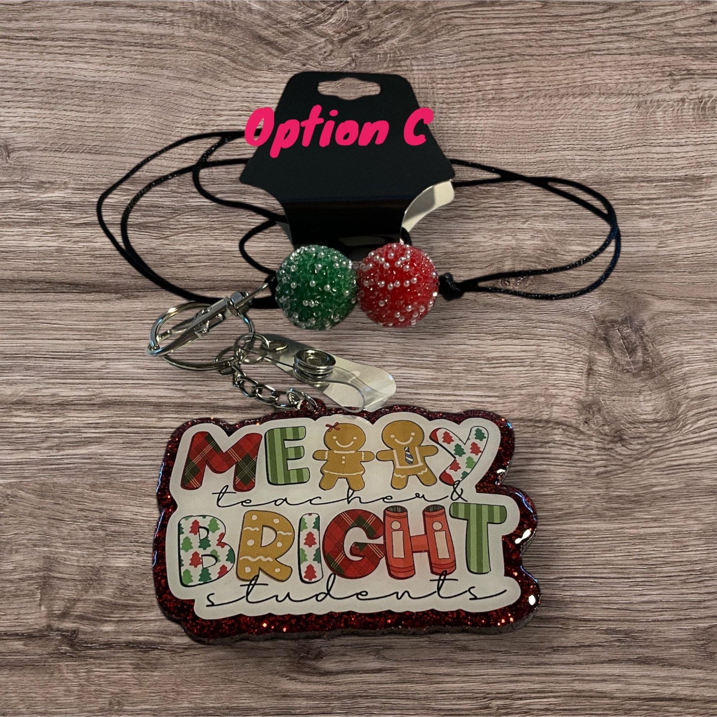 Merry Teacher Bright Students Lanyard