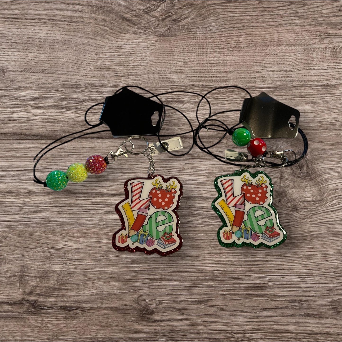 Love Teacher Christmas Lanyard