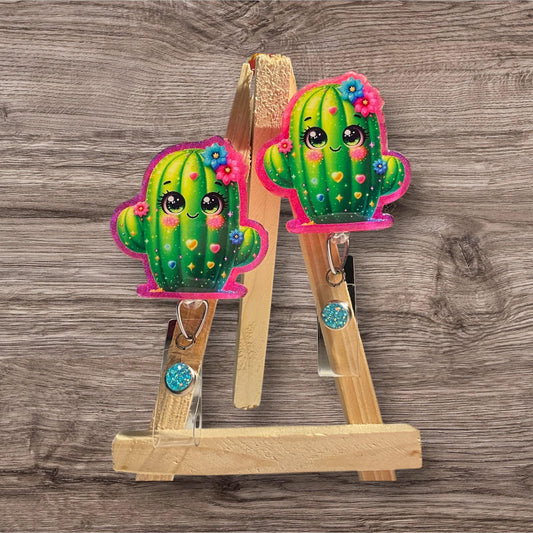 Cute Cactus Badge Reel