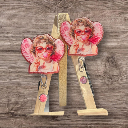 Angel with Bubble Gum Badge Reel