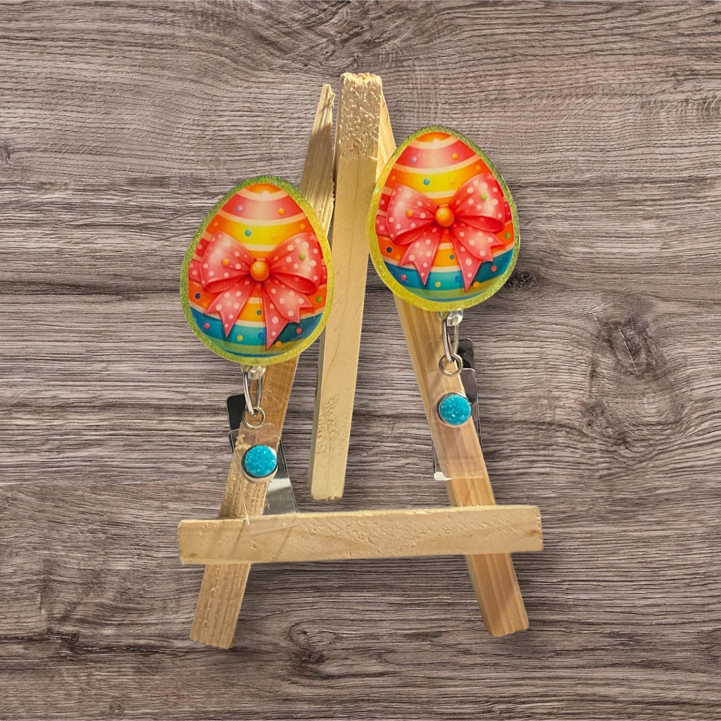 Cute Easter Egg with Bow Badge Reel