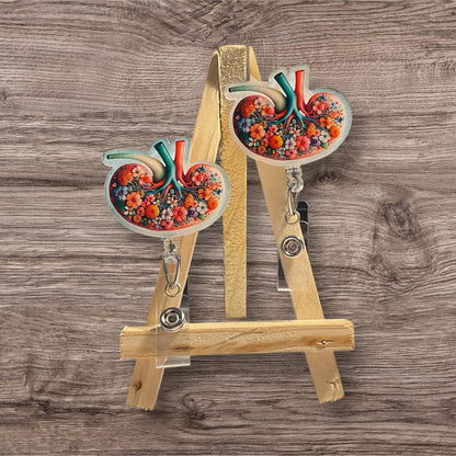 Floral Kidney Badge Reel