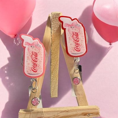 Soda with Bow Badge Reel