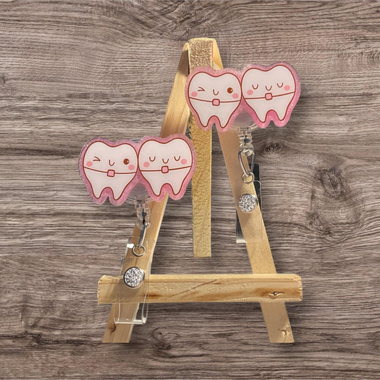 Cute Braces Teeth Badge Reel